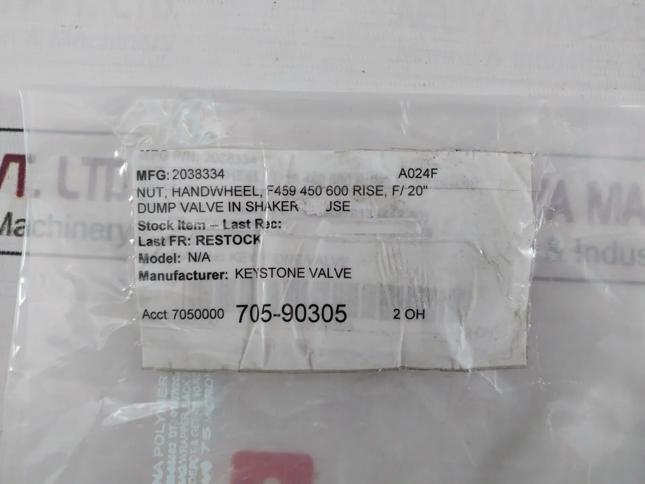 Keystone Valve 2038334 Handwheel Nut For For 20" Dump Valve In Shaker House - Image 9