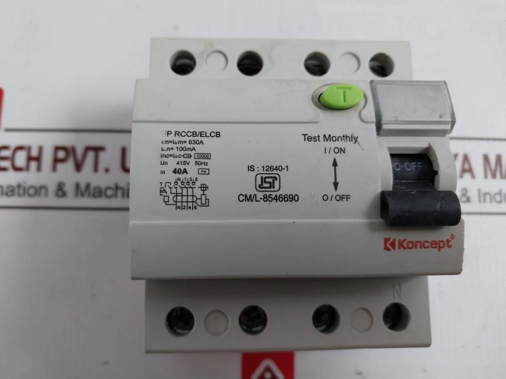 Koncept Fp Rccb/Elcb Residual Current/Earth Leakage Circuit Breaker In 40A - Image 2