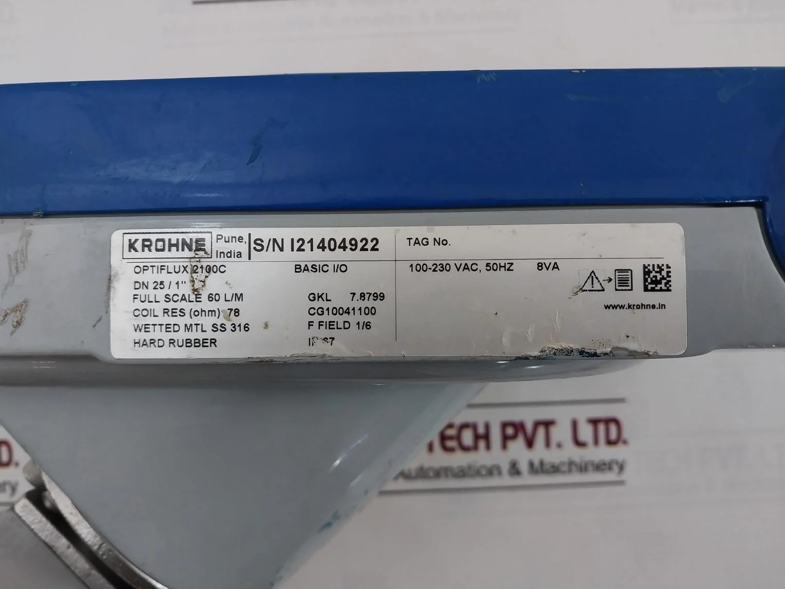 Krohne Optiflux 2100C Basic I/O Electromagnetic Flowmeter 100-230Vac 78Ohm Ip67 - Image 9