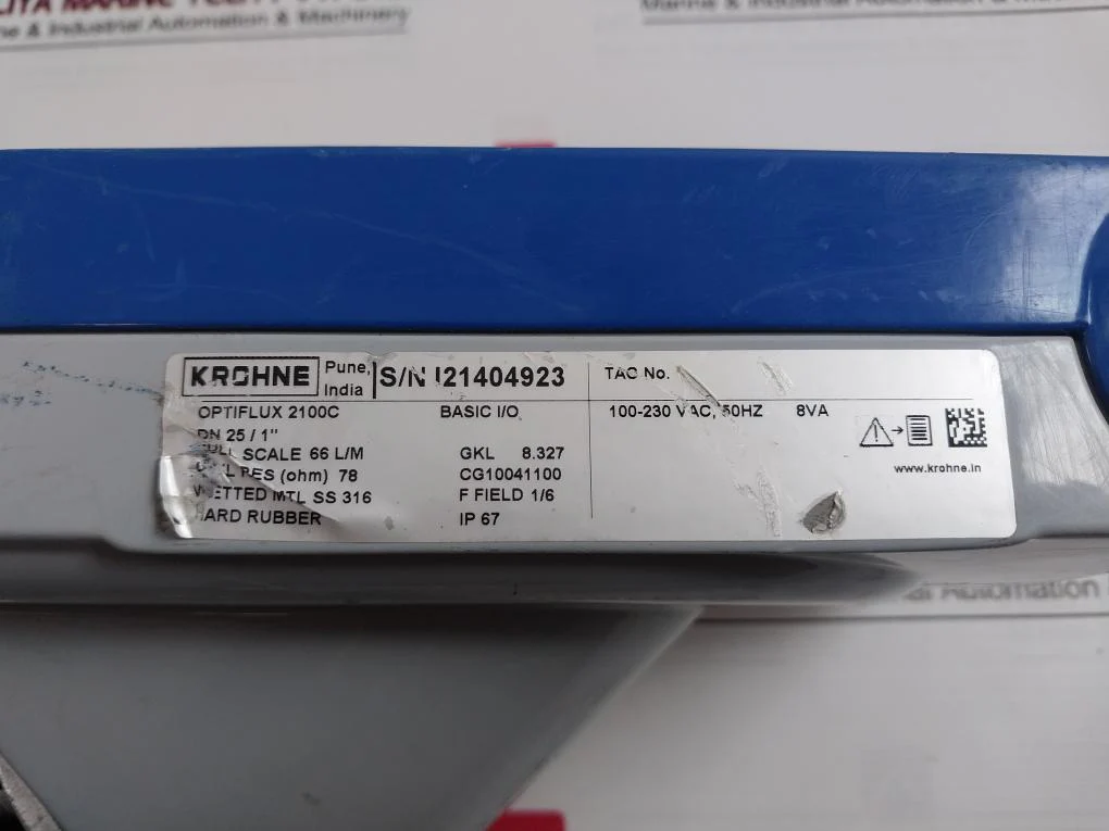 Krohne Optiflux 2100C Basic I/O Electromagnetic Flowmeter 100-230Vac Ip67 78Ohm - Image 16