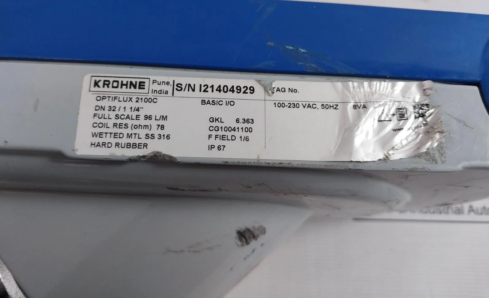 Krohne Optiflux 2100C Basic I/O Electromagnetic Flowmeter 78Ohm Ip67 100-230Vac - Image 11