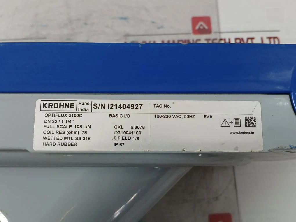 Krohne Optiflux 2100C Basic I/O Electromagnetic Flowmeter Ip67 100-230 Vac 50Hz - Image 8