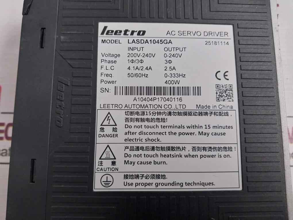 Leetro Lasda1045Ga Ac Servo Driver 200V-240V 50/60 Hz 0-333Hz - Image 7