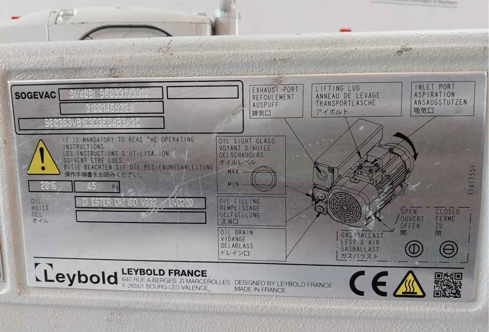 Leybold Sv 40/65 Bifc Vacuum Pump V1.40 1000 Mbar 200-240V 50/60 Hz - Image 15