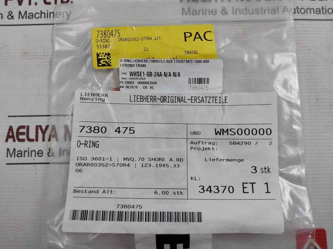 Liebherr Mtc-1900-60D Seal O-ring Kit For Crane Model 6B-23A Iso 3601-1 - Image 17