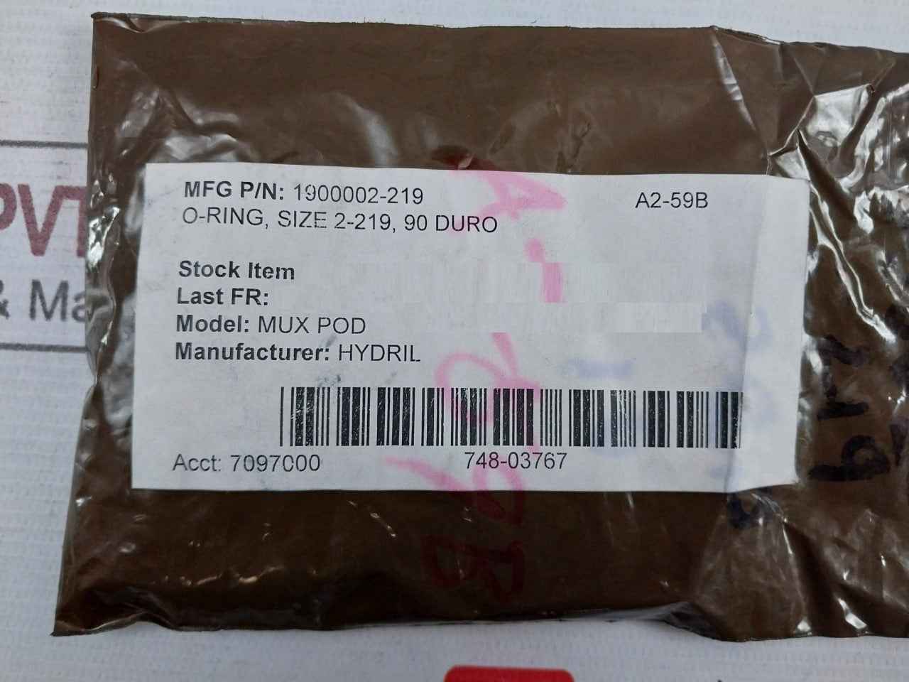Lot Of 10X Hydril 1900002-219 O-Ring Size 2-219, 90 Duro 219 4177-90 - Image 8