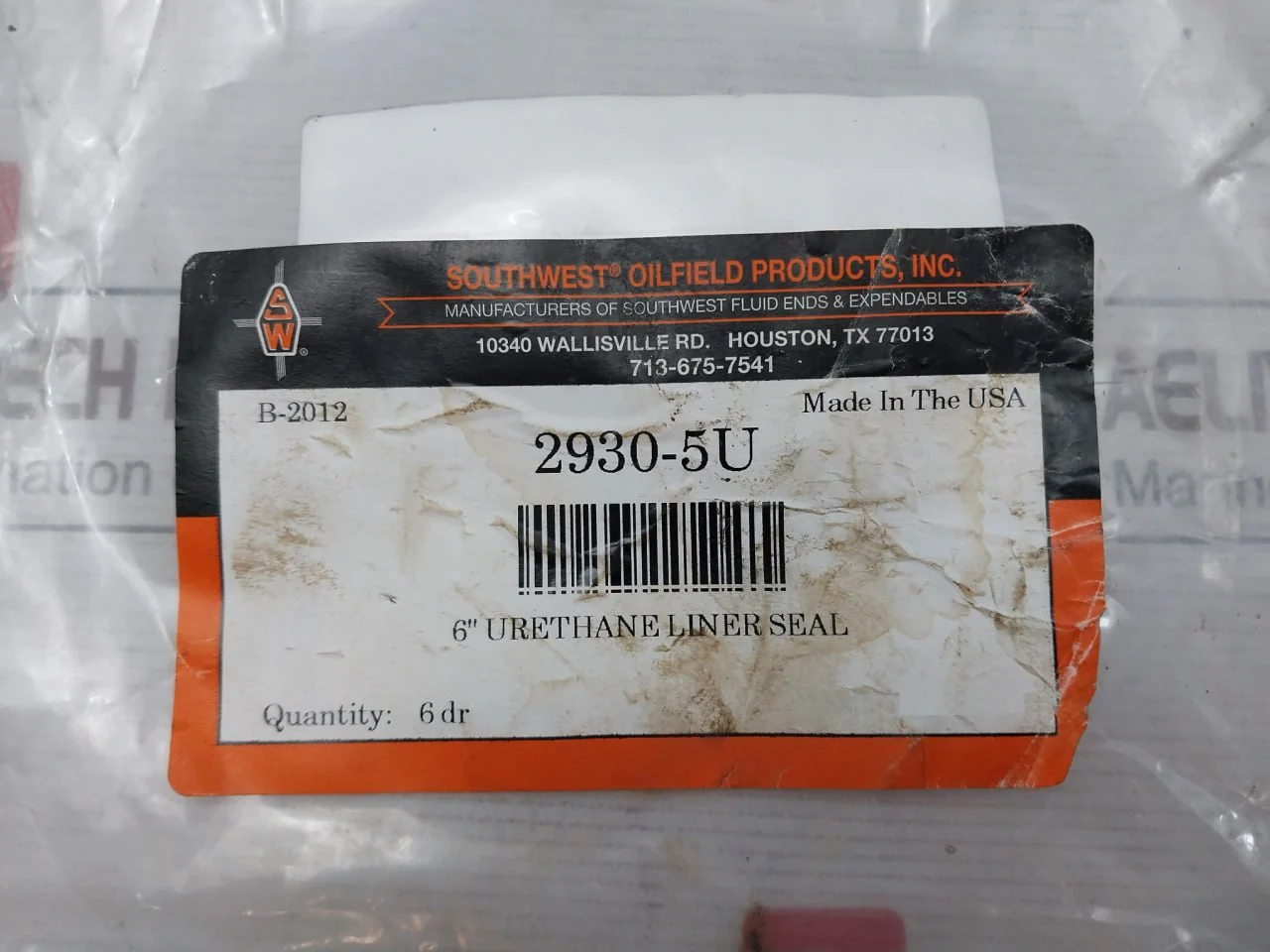 Lot Of 13X Southwest 2930-5U 6" Urethane Liner Seal B-2012 - Image 8
