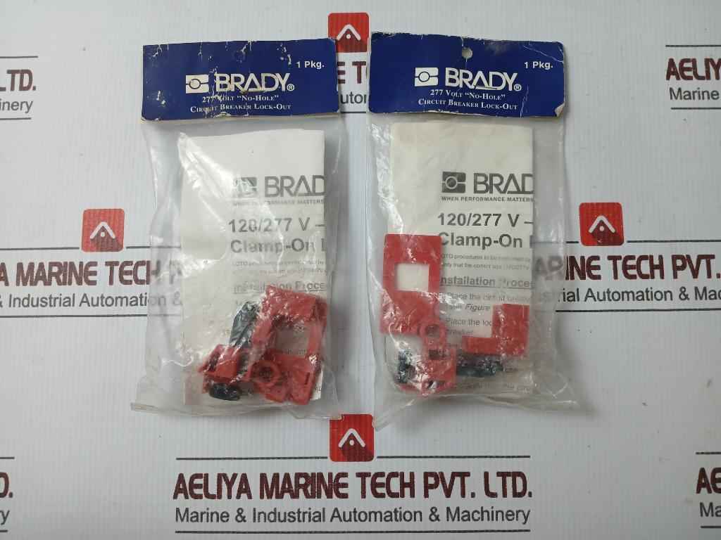 Lot Of 3X Brady 322-5072 "No-Hole" Circuit Breaker Lock-Out Rev B 277V - Image 2