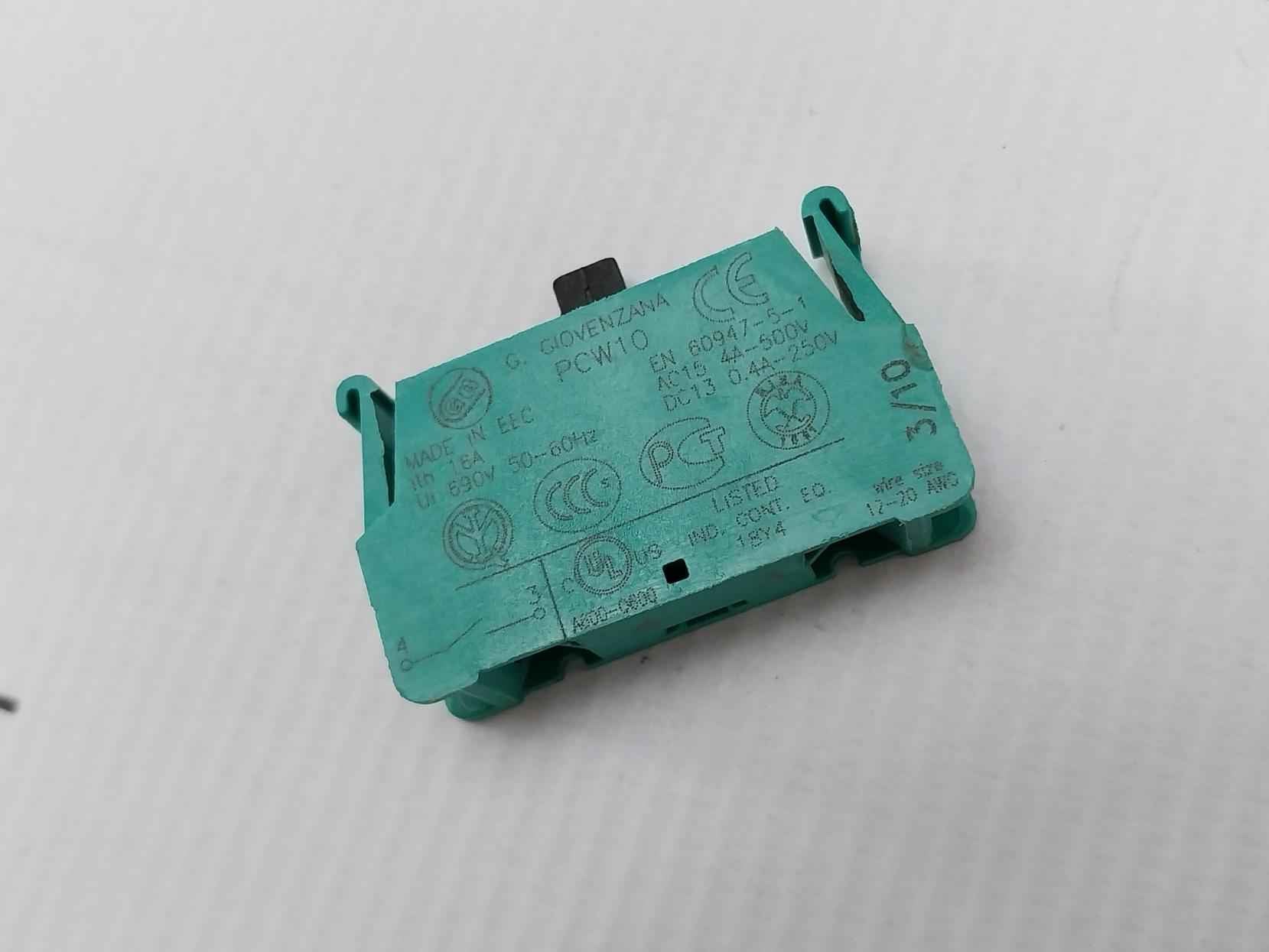 Lot Of 3X Giovenzana Pcw10 Contact Block 16A 690V 50-60Hz A600-Q600 - Image 5