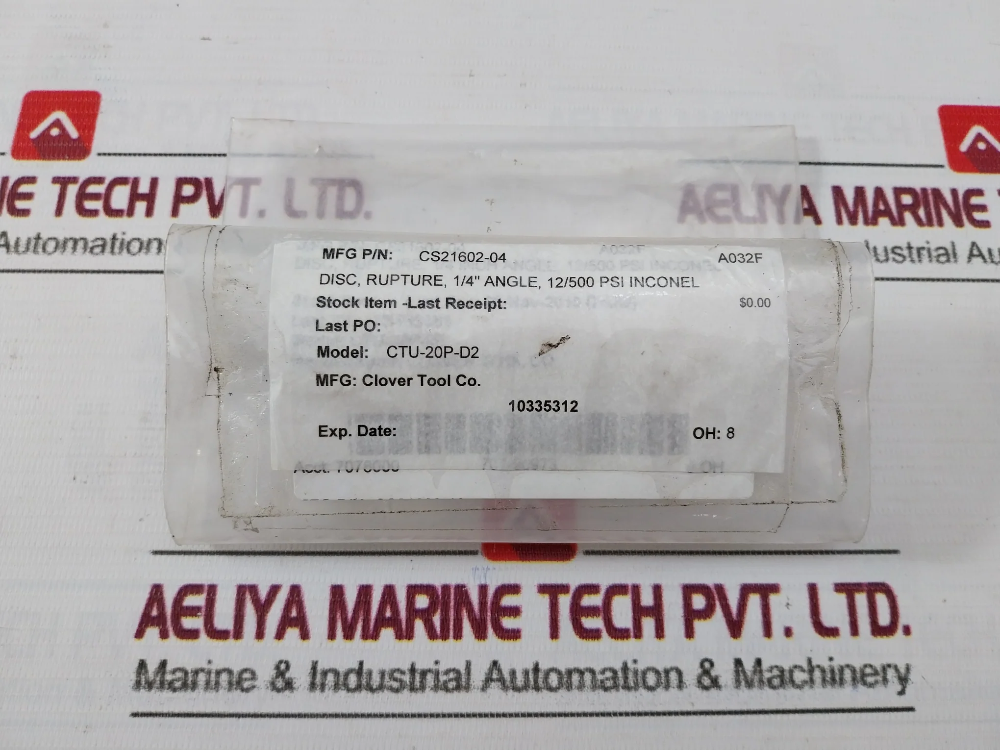 Lot Of 4X Lamot 1/4" Std (Aa) Rupture Pressure Disc 12,500 Psig 72°F Ctu-20P-D2 - Image 12