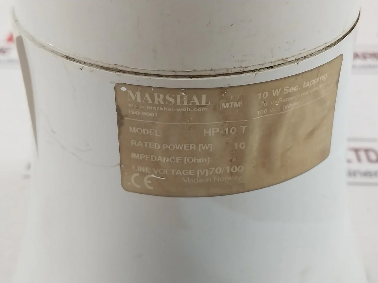 Marshal Hp-10 T Horn Loudspeaker 70V/100V 10 Watts - Image 9