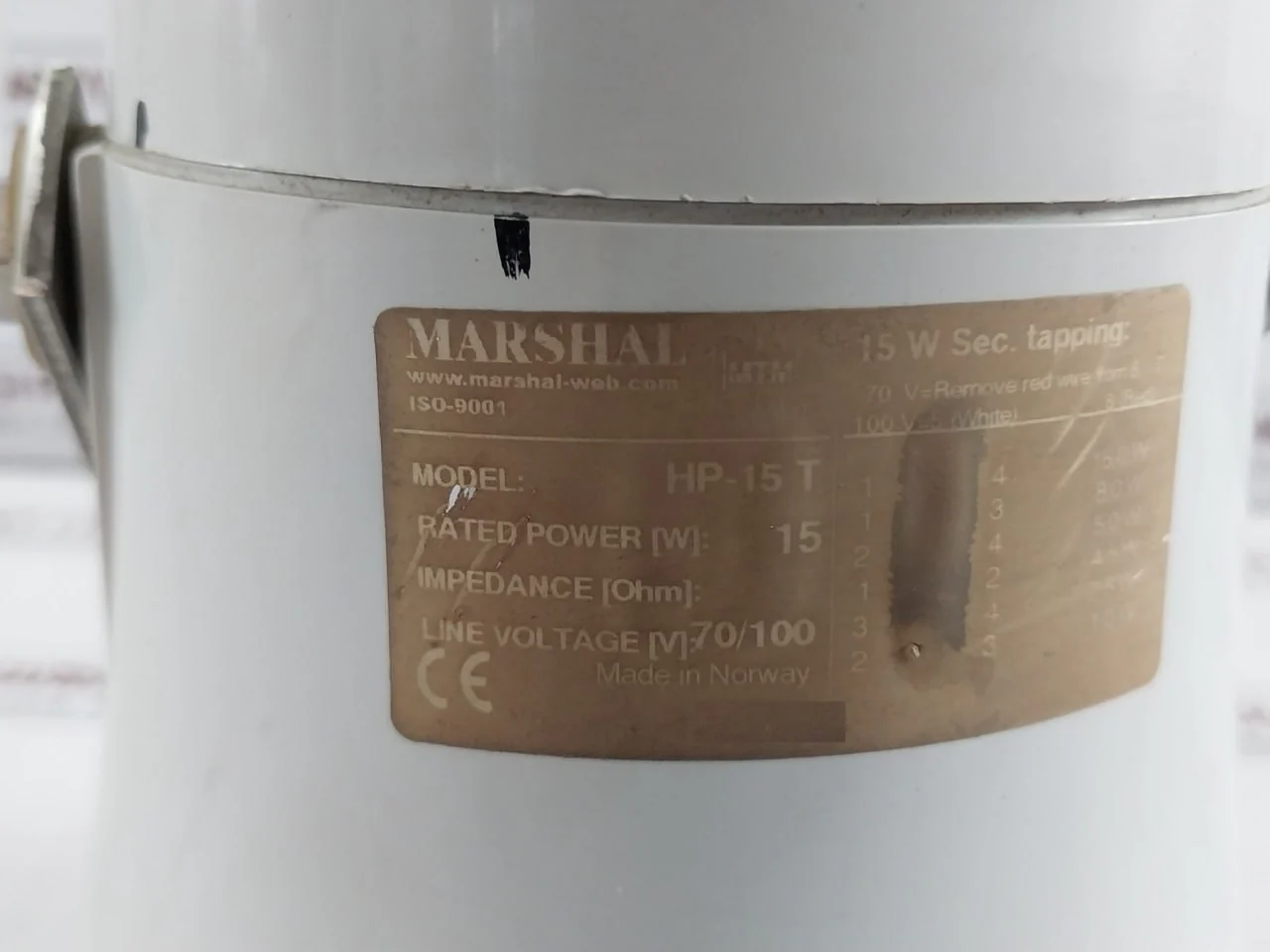 Marshal Hp-15 T Weatherproof Loudspeaker 70V/100V 15W - Image 10