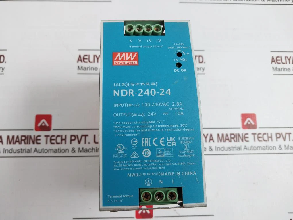 Mean Well Ndr-240-24 Universal Power Supply 100-240Vac 2.8A Iec 60950-1 50/60Hz - Image 2