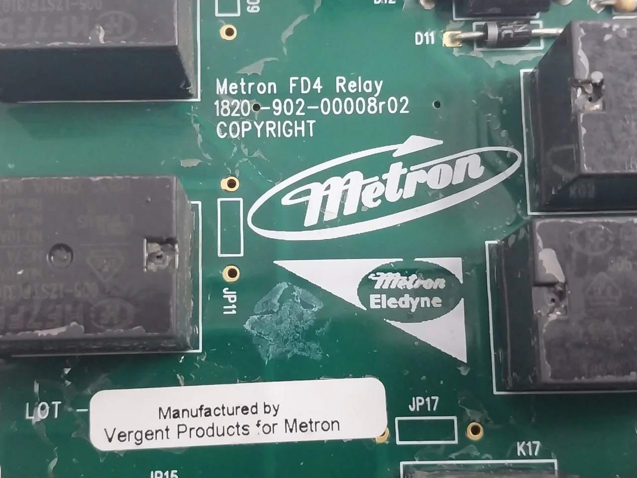 Metron Eledyne Fd4-db301 Printed Circuit Relay Board Rev-02 Ca34454 - Image 5