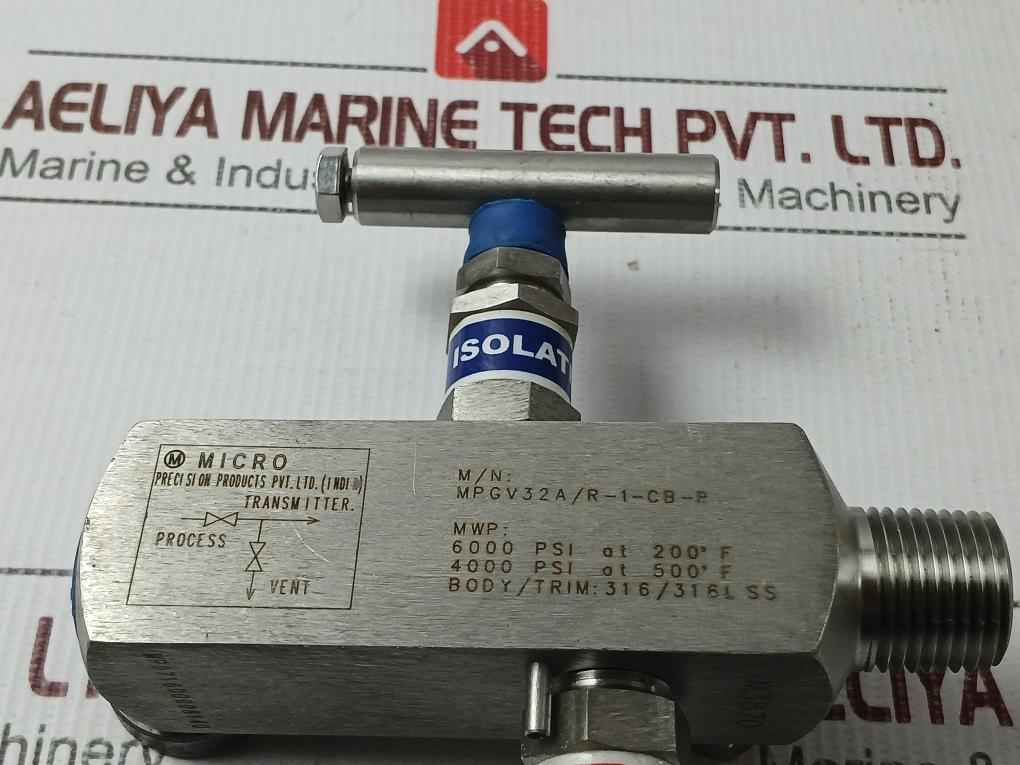 Micro Mpgv32a/r-1-cb-p Two Way Manifold Needle Valve 316l Ss 6000psi - Image 8