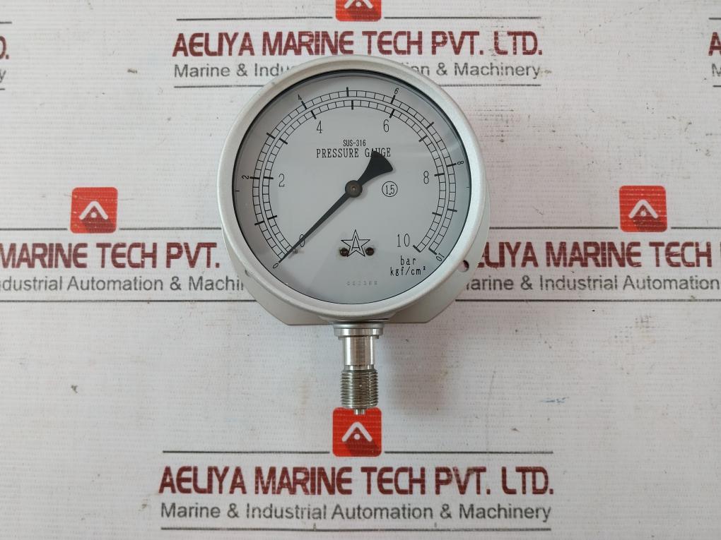 Migishita Sus-316 Pressure Gauge Bu3/8X100X10Kxbar 691-200.004 0199422 - Image 4