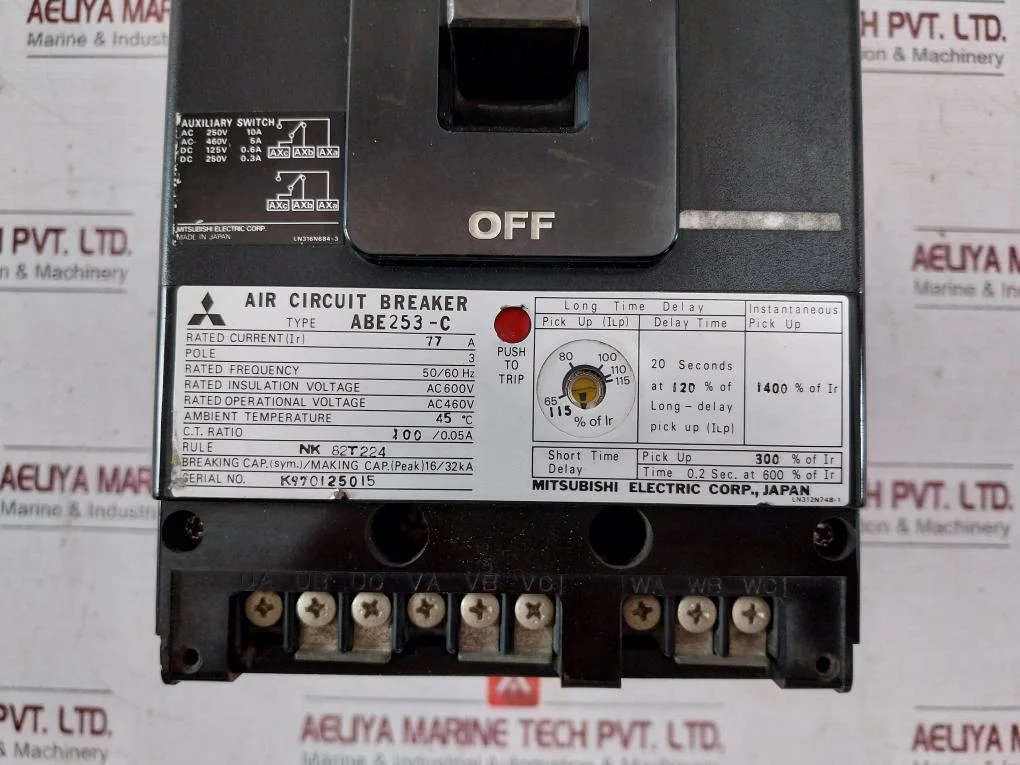 Mitsubishi Electric Abe253-c Air Circuit Breaker 50/60 Hz Ac 600V 100/0.05A - Image 8