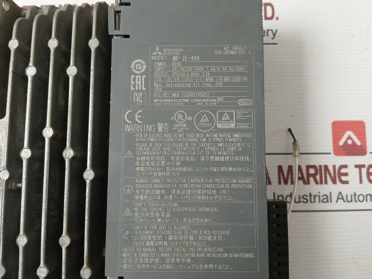 Mitsubishi Electric Mr-je-40A Digital Ac-servo Amplifier Ac200-240V 2.6A 100Ohmk - Image 10