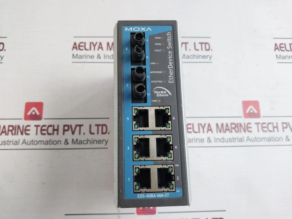 Moxa Eds-408A-mm-st Ethernet Switch 12-45Vdc 0.7A E212360 90˚C - Image 2