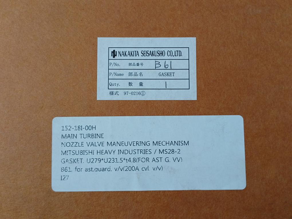 Nakakita Gasket For Astern Gurd Valve B61 900 Lb - Image 7