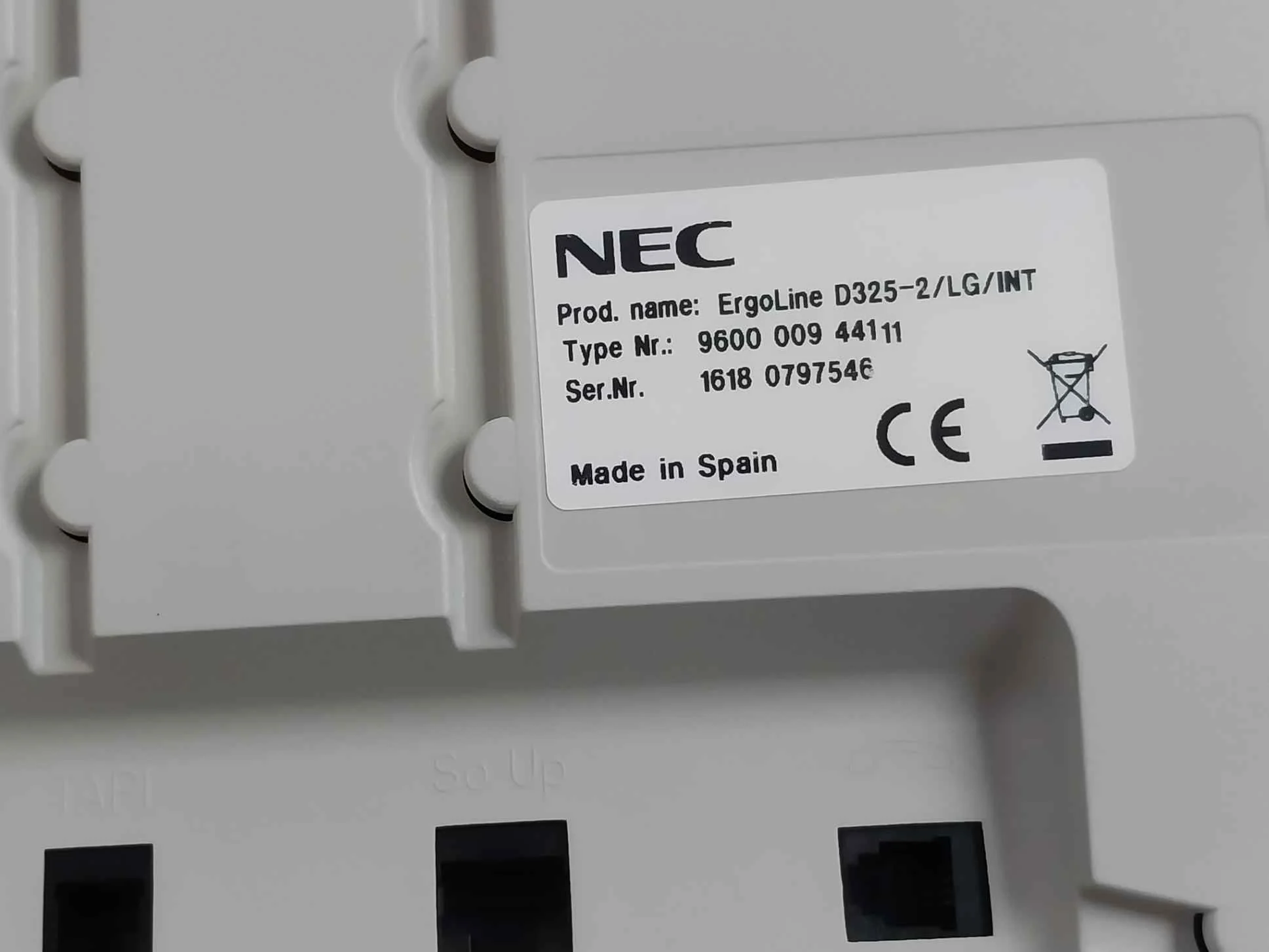 Nec 9600 009 441 11 Ergoline D325-2/lg/int Desk Digital Telephone(Not Working) - Image 5
