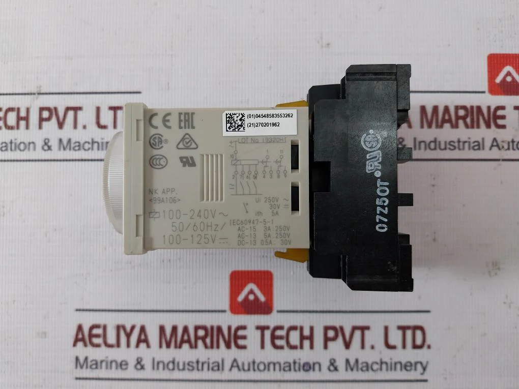 Omron H3Cr-a Analog Timer W/ Base Iec60664-1 50/60Hz 100-125Vdc 30V 0.05S-300H - Image 6