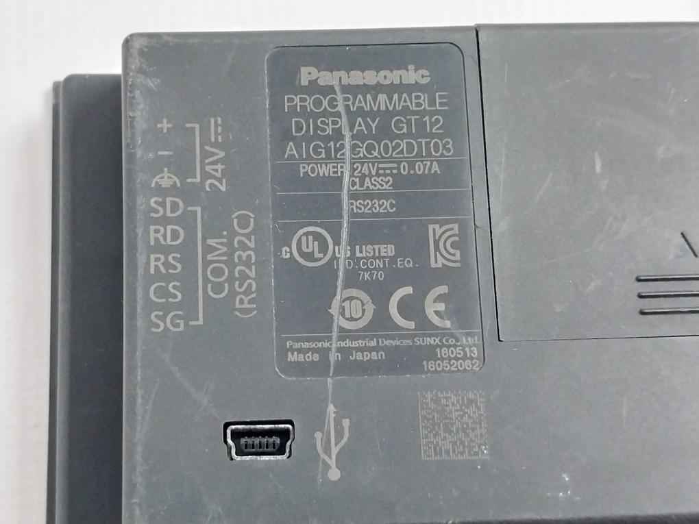 Panasonic Aig12Gq02Dt03 Programmable Display 24V-- 0.07A Class 2 - Image 6