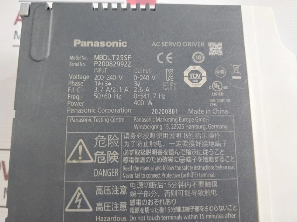 Panasonic Mbdlt25Sf Ac Servo Driver - Image 8