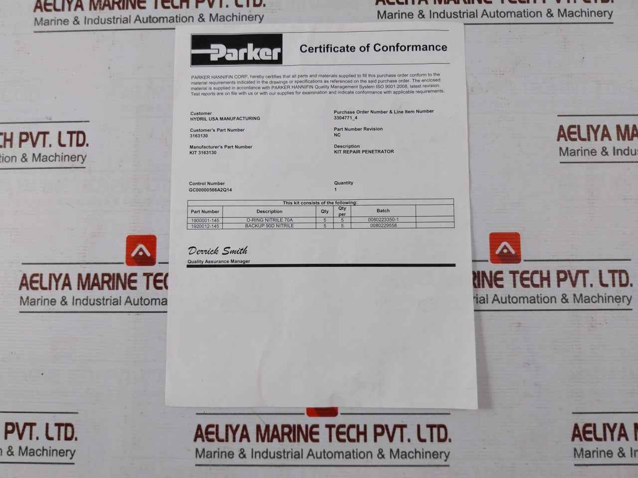 Parker 3163130 Repair Penetrator Kit 45 Pin O-ring Nitrile 70A - Image 10