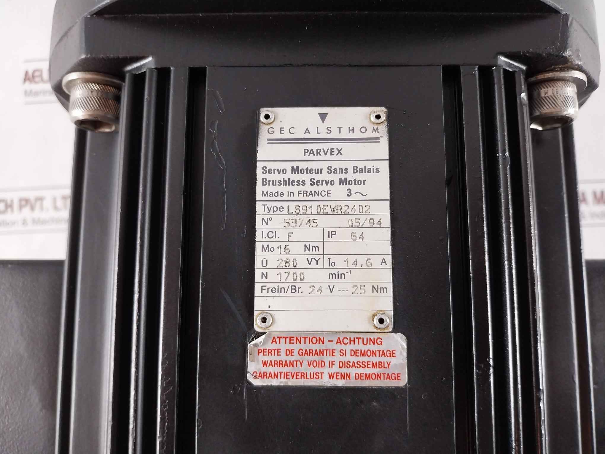 Parvex Ls910Ewr2402 Brushless Servo Motor 16 Nm 1700 Rpm 10-32Vdc - Image 14