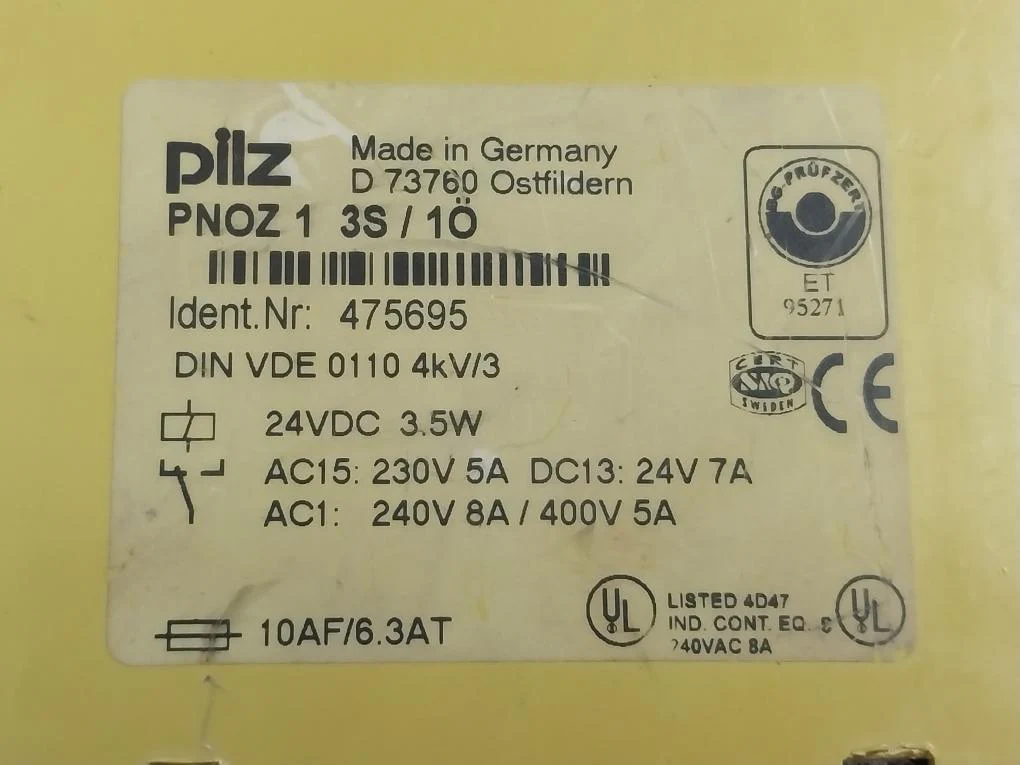 Pilz Pnoz 1 3S/1O Safety Relay 24Vdc 3.5W - Image 4