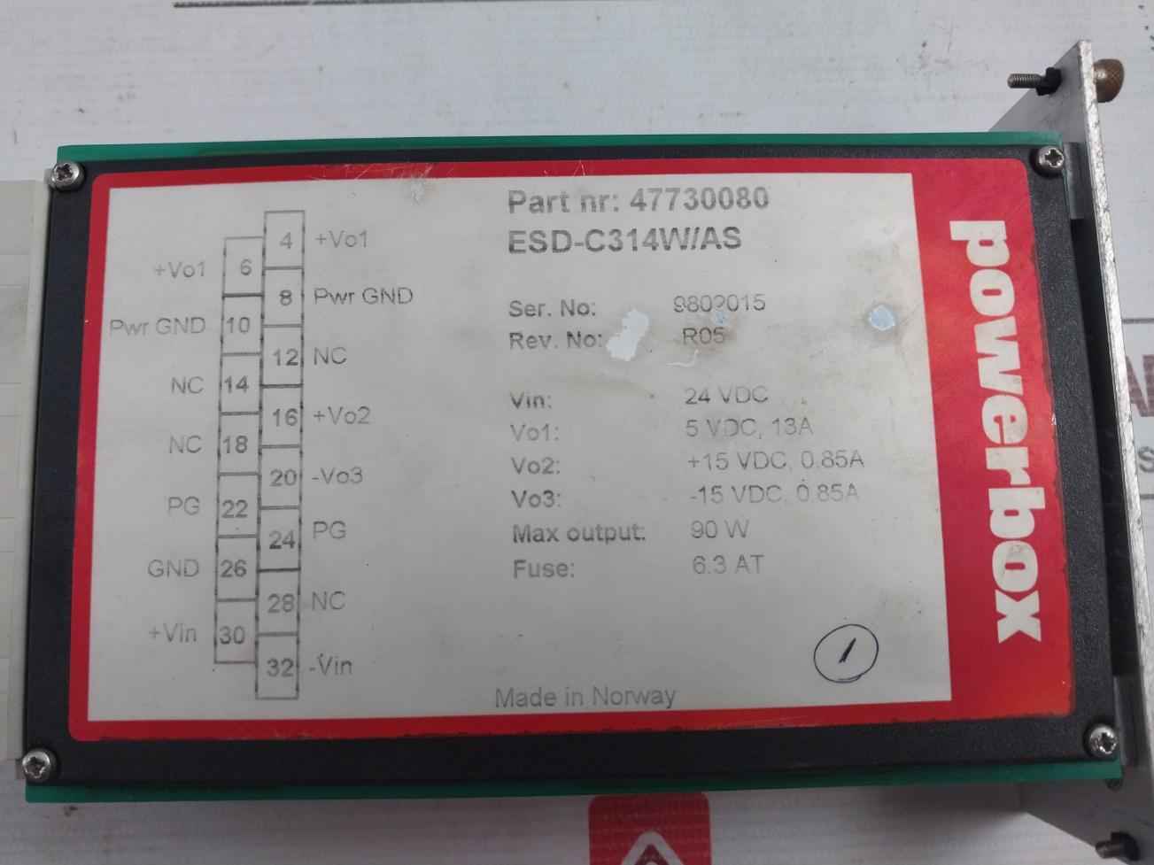 Powerbox Esd-c314W/As Power Supply Module 24Vdc 90W M00001-04 R05 - Image 4