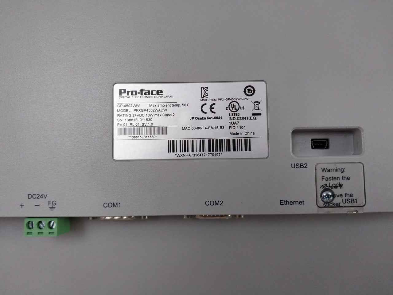 Pro-face Pfxgp4502Wadw Touch Screen Panel Gp-4502Ww 24Vdc 10W 50˚C - Image 13