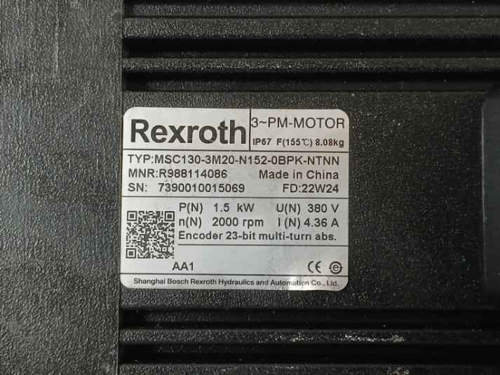 Rexroth Msc130-3M20-n152-0Bpk-ntnn Servo Motor 3Ph Ip67 2000Rpm - Image 10