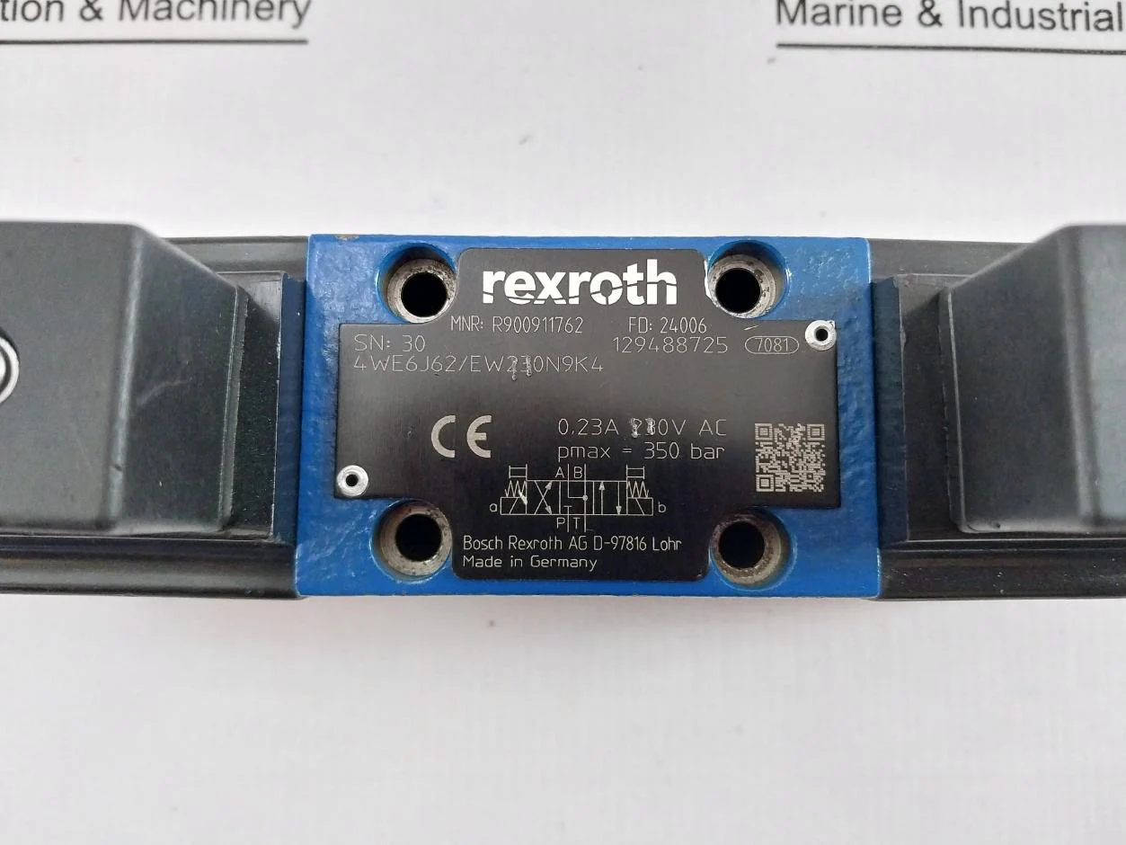 Rexroth R900911762 Directional Spool Valve W/ Coil R900020175 350 Bar 120V/60Hz - Image 6