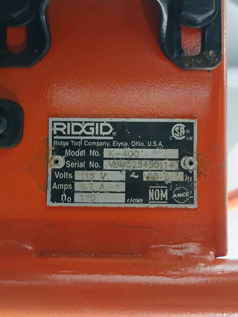 Ridgid K-400 Autofeed Drain Cleaning Machine 115V 1/3 Hp 60Hz S55Kxrph-8177 - Image 11