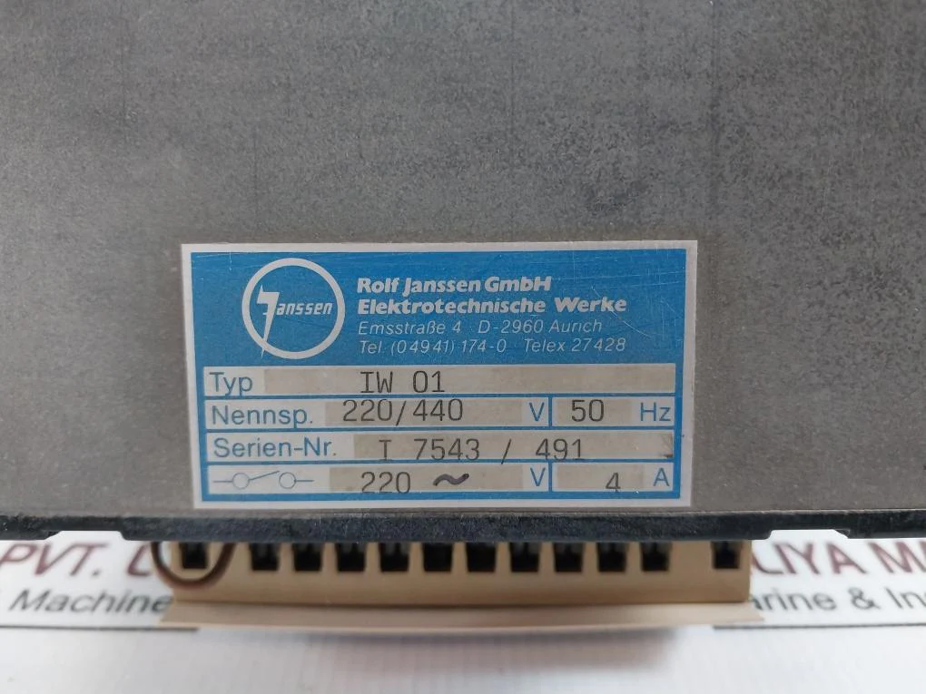 Rolf Janssen Iw 01 Insulation Autom. Controller 220/440V 50Hz 220~V 4A - Image 5
