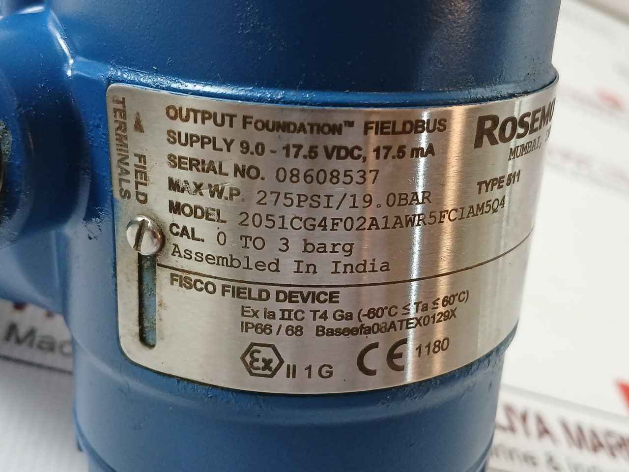 Rosemount 2051Cg4F02A1Awr5Fc1Am5Q4 Pressure Transmitter 275 Psi/19.0Bar - Image 16