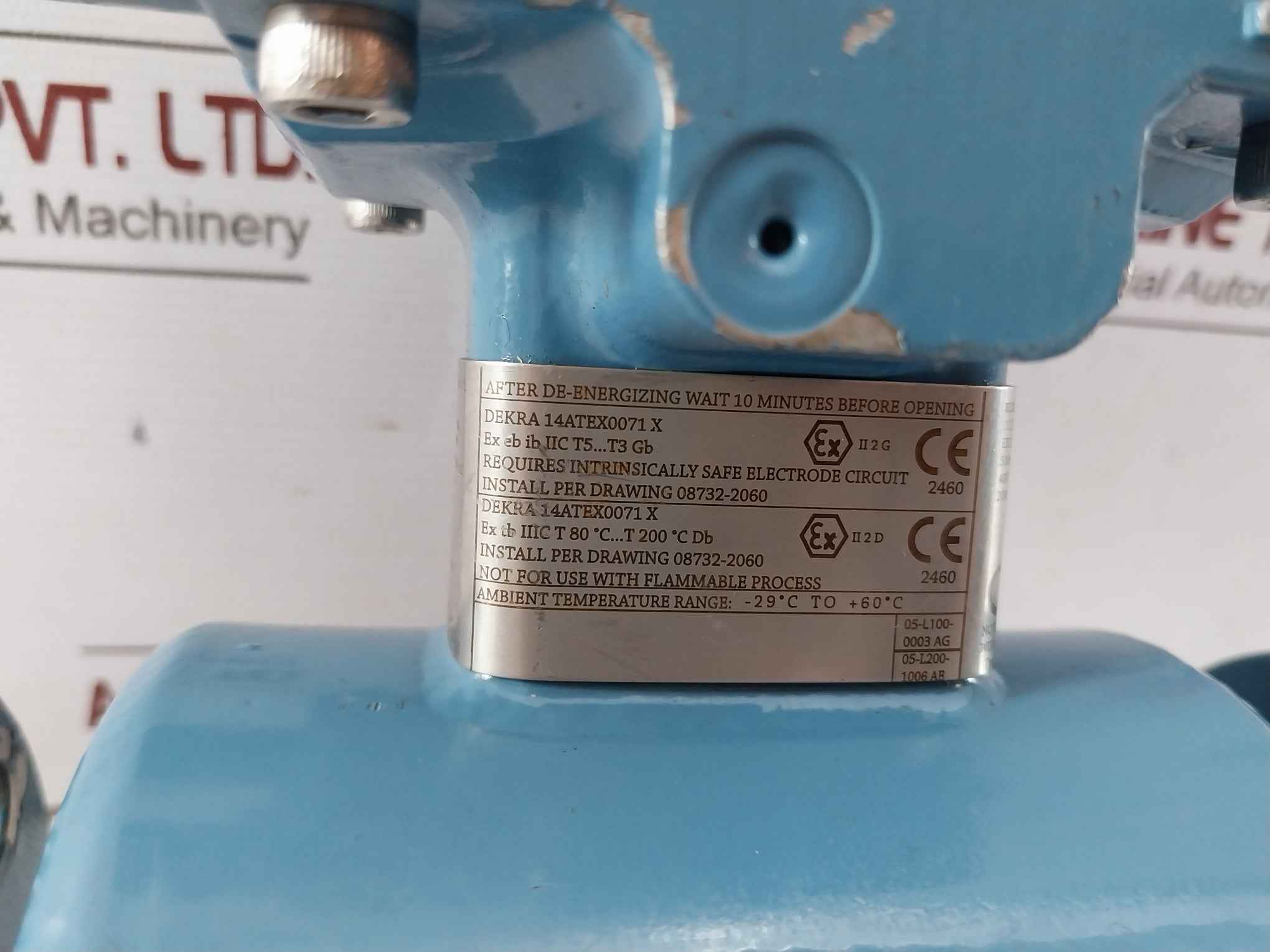 Rosemount 8705Ate010P1M0K1 Magnetic Flow Meter Sensor 275 Psig/1.90 Mpa Rev: Ab - Image 12