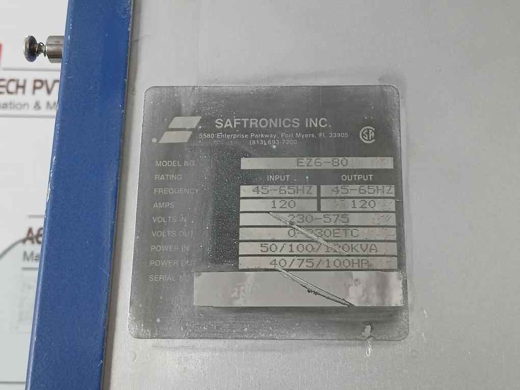 Saftronics Ez6-80 Ez6 Series 3-phase Solid State Starter 120/240 Vac - Image 12