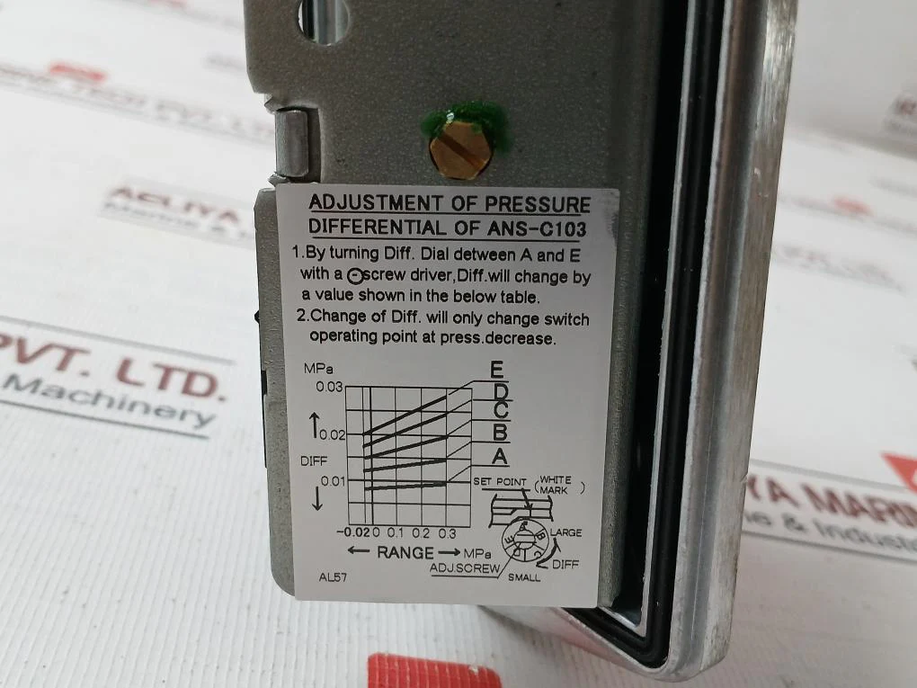 Saginomiya Ans-c103Pg1 Pressure Control -0.02~0.3 Mpa 5A Ac250V - Image 13