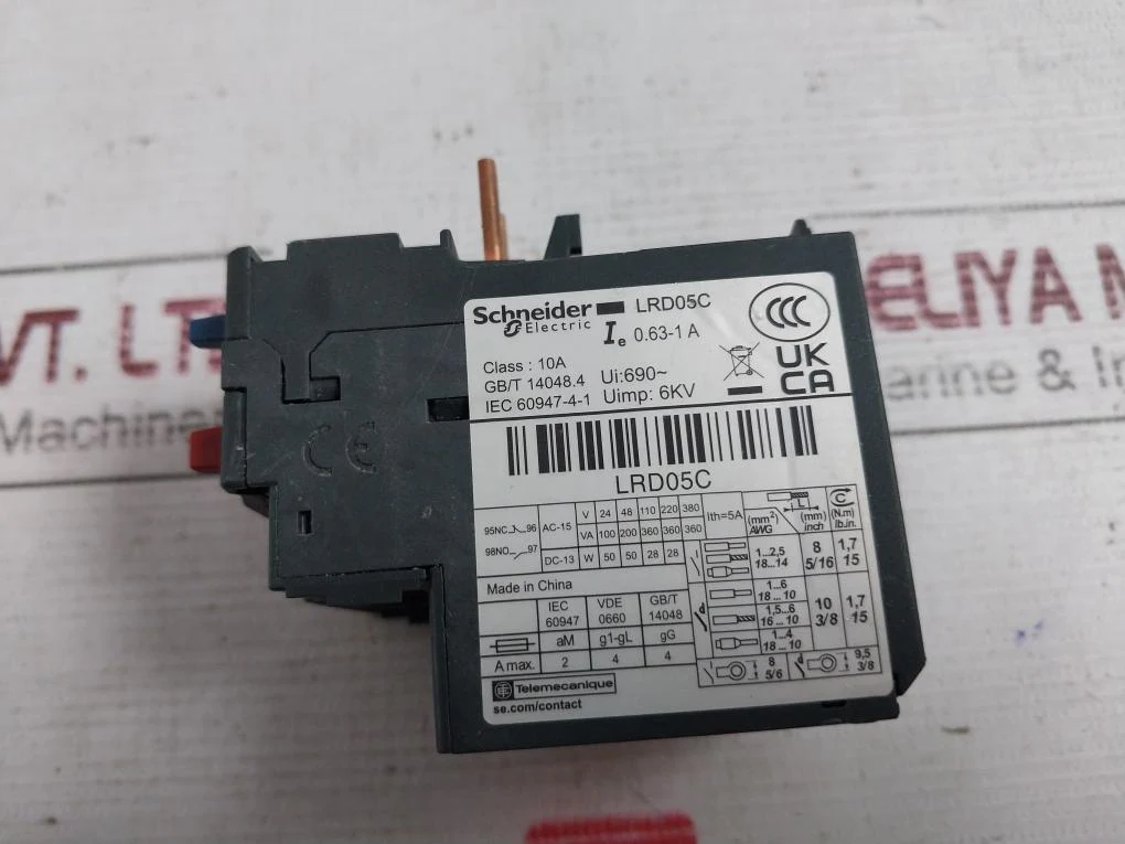 Schneider Electric Lrd05C Thermal Overload Relay 0.63-1A 10A 5A 6Kv - Image 7