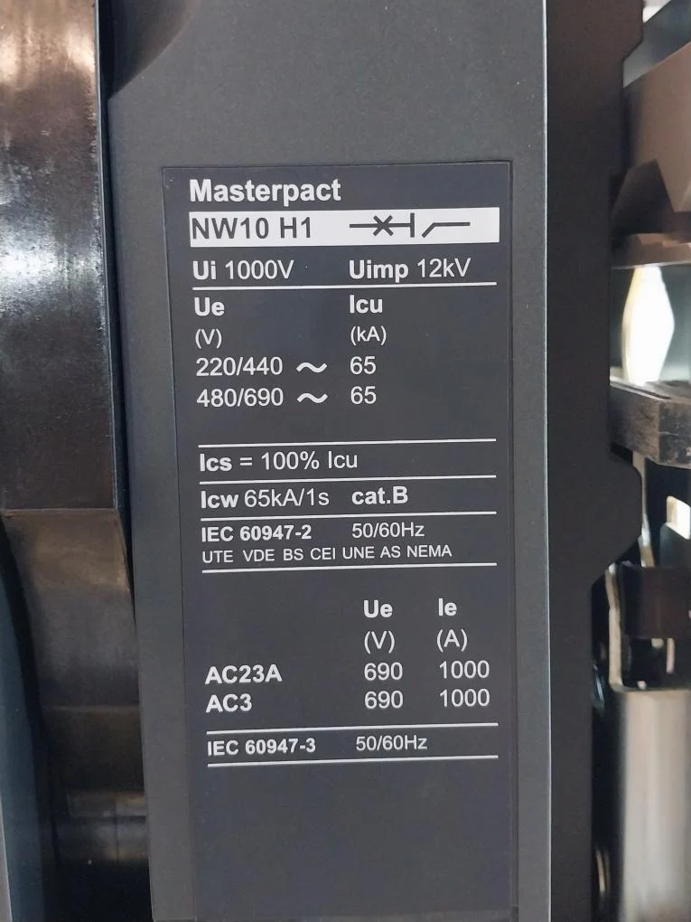 Schneider Electric Nw10 H1 Masterpact Nw Circuit Breaker Iec 60947-2 50/60Hz - Image 18
