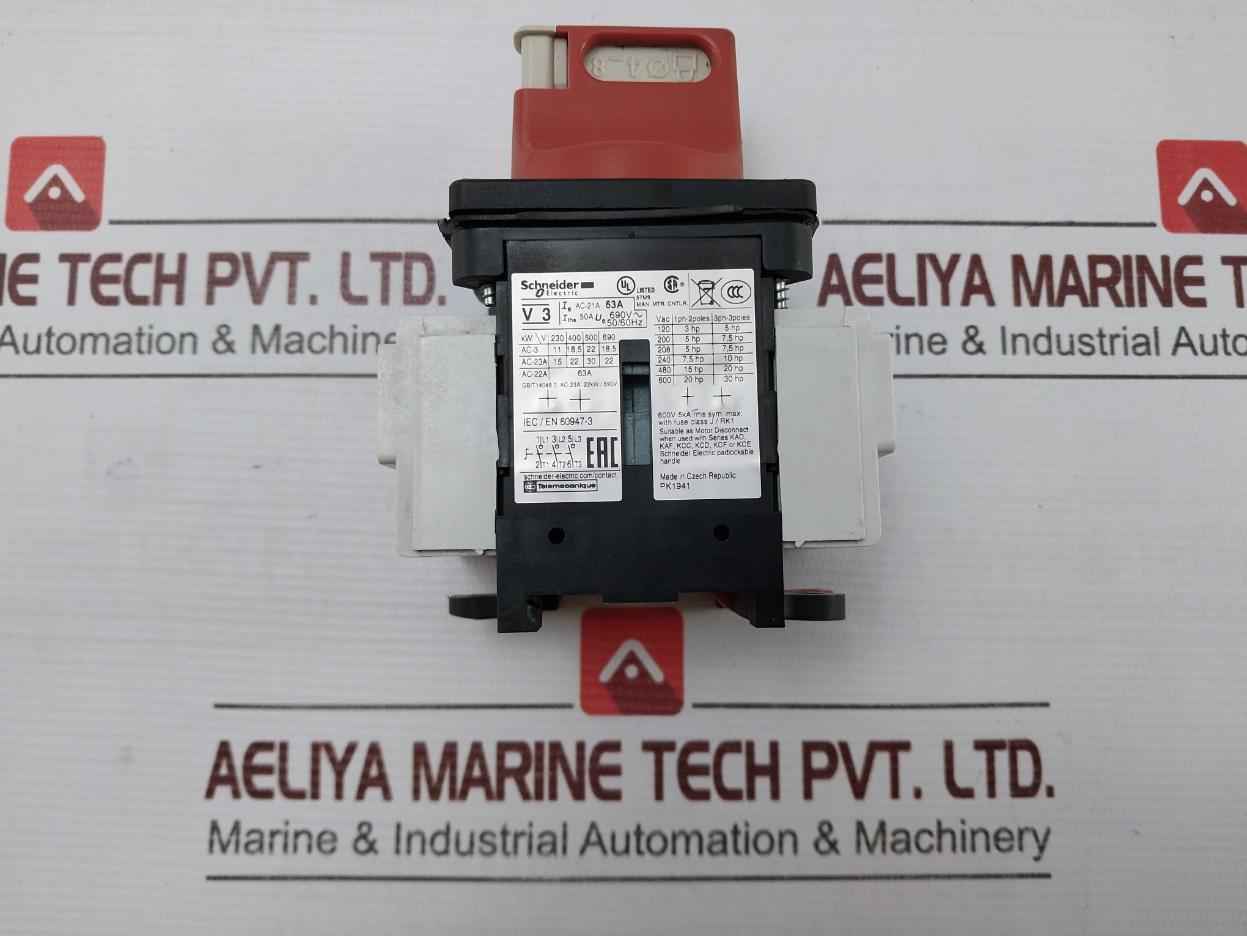 Schneider Electric V3 Emergency Stop Switch Disconnector 50/60Hz 63A 22Kw/690V - Image 6
