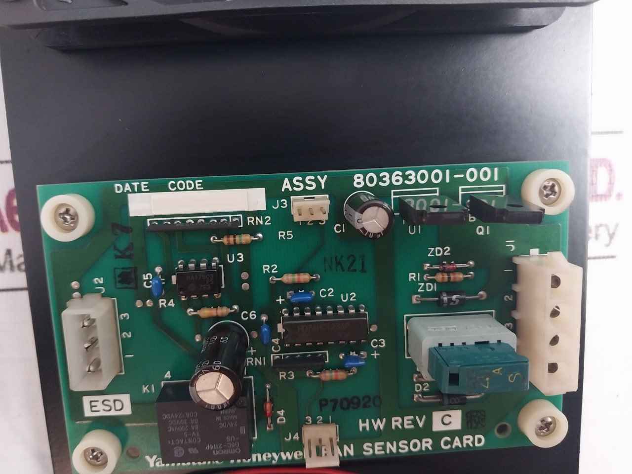 Sensdar Cd1225D24Hb Axial Fan Assembly Panel 80363001-001 Dc24V 0.20A Rev: C - Image 9