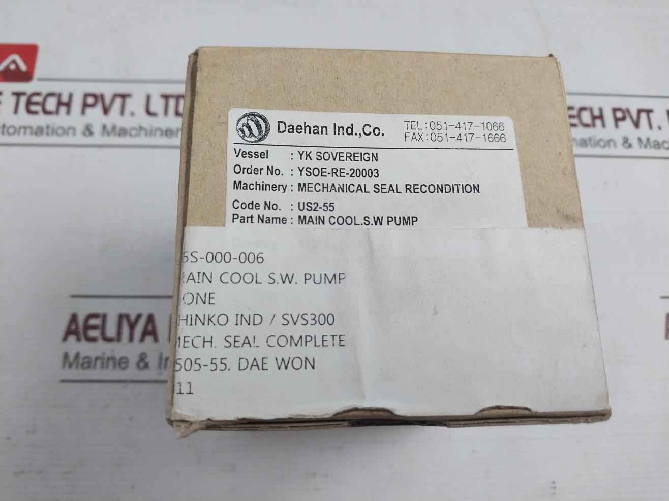 Shinko Svs300 Complete Mechanical Seal Set For Main Cool.S.W Pump Us2-55 - Image 7