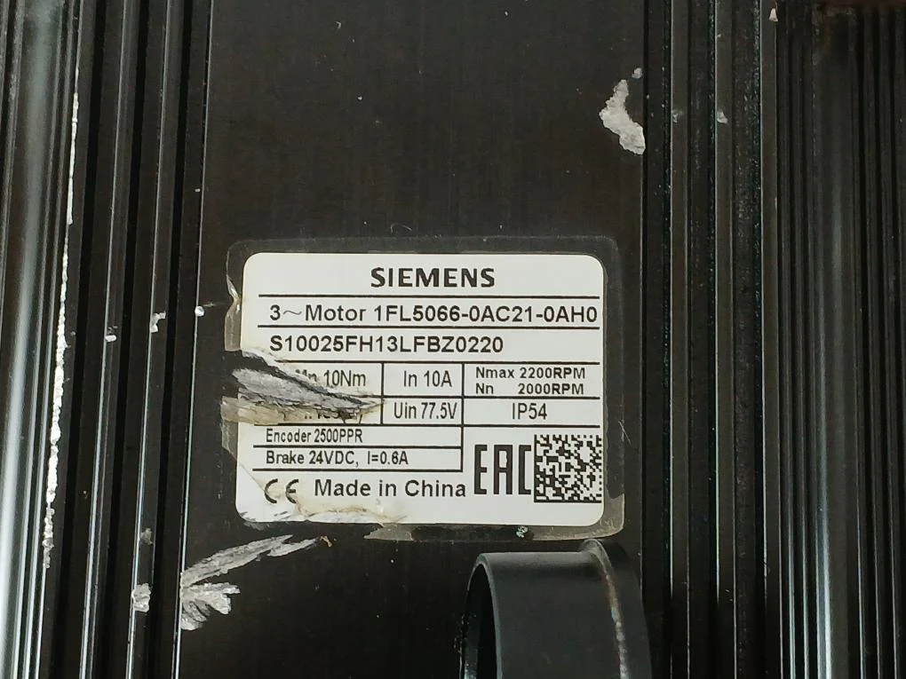 Siemens 1Fl5066-0Ac21-0Ah0 Simotics Synchronous Servo Motor Nn 2000Rpm 0.6A - Image 10