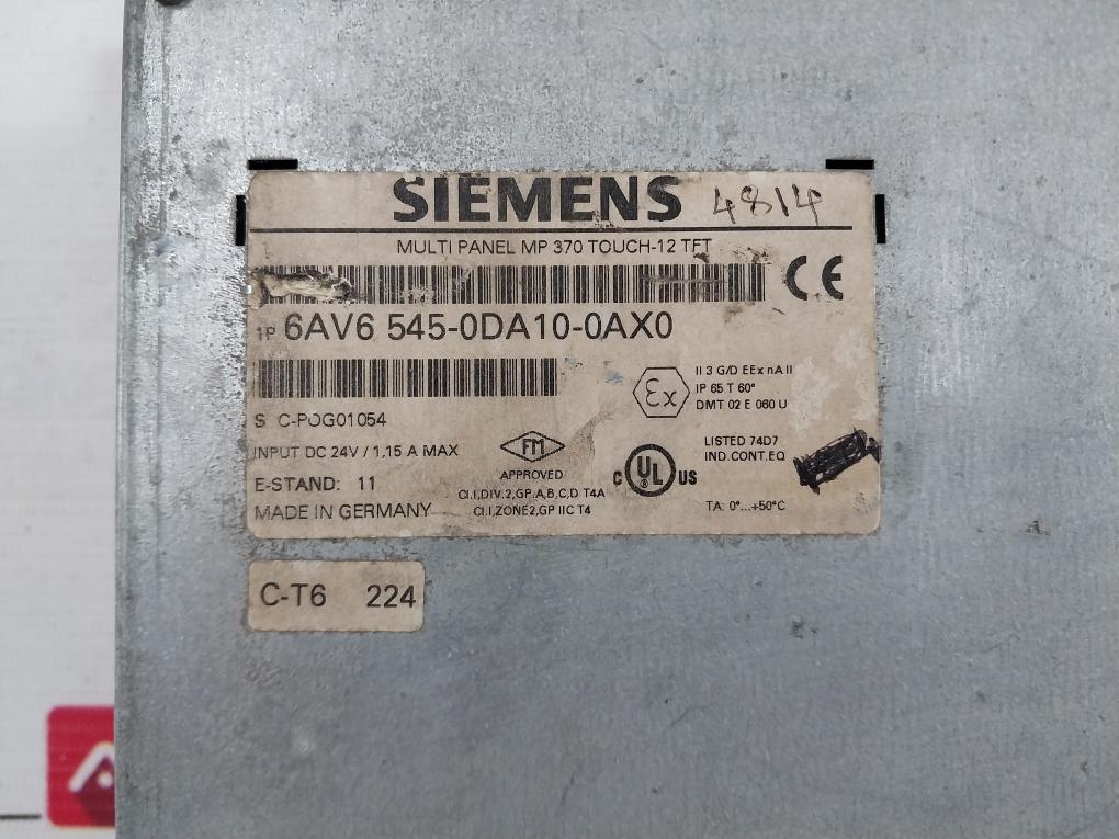 Siemens 1P 6Av6 545-0Da10-0Ax0 Simatic Multi Panel Ip 65 (Not Working) - Image 9