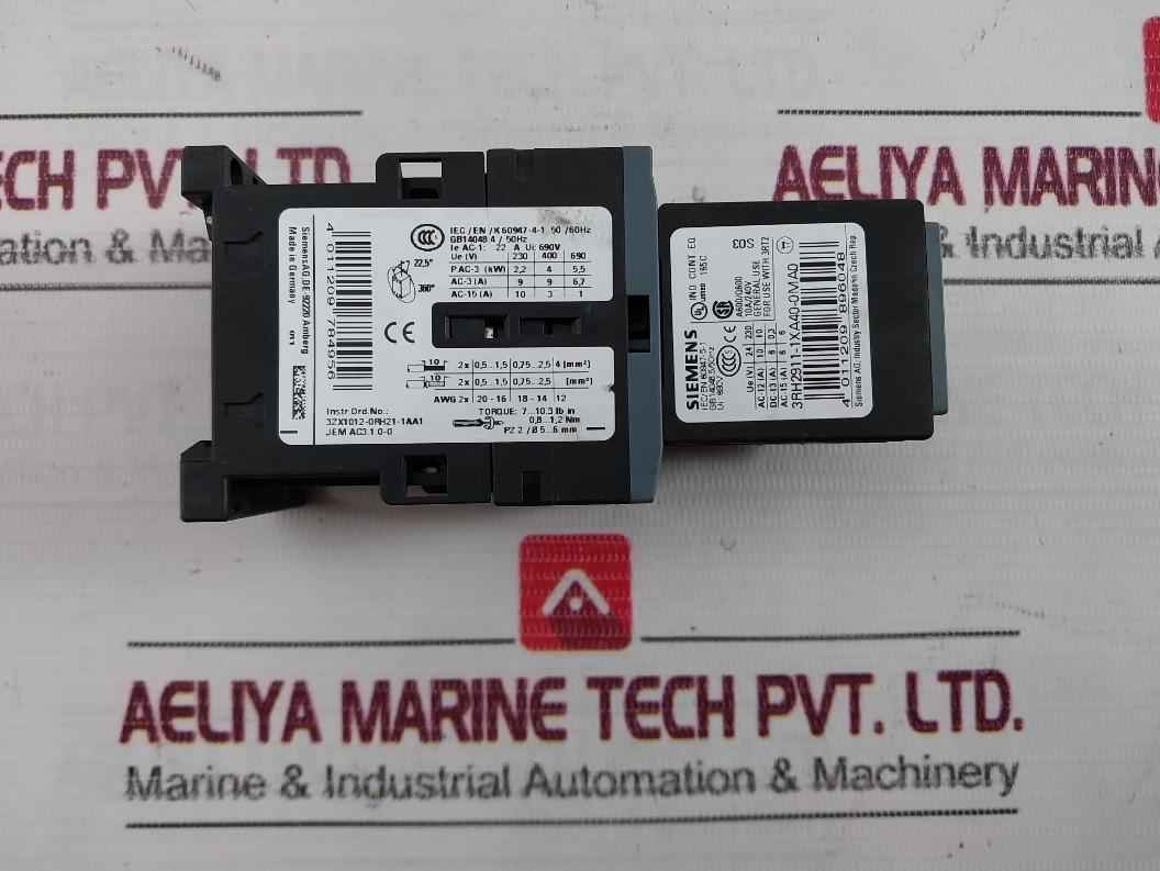 Siemens 3Rt2016-1Bb42 Power Contactor Dc 24V 22A 690V - Image 6