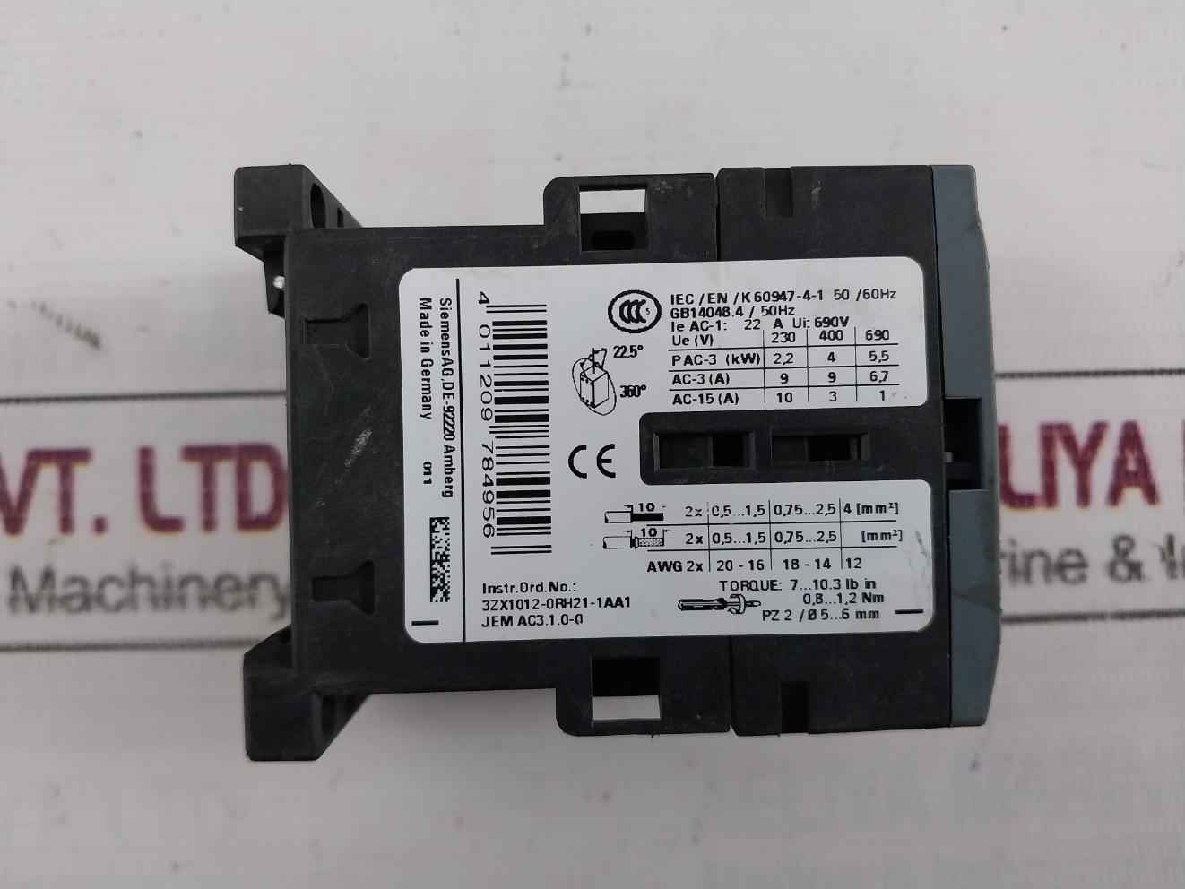 Siemens 3Rt2016-1Bb42 Power Contactor Dc 24V 690V 5Ka 600V Pz 2,5-6Mm - Image 6